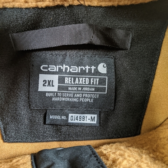 Carhartt Fleece Jacket Mens 2XL Brown Relaxed Fit Snap Front - Picture 3 of 12